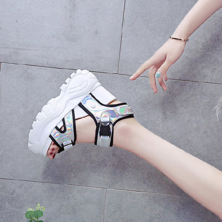 TUINANLE Platform Sandals Muffin Bottom Symphony Chunky Super High Heel Student Increase Summer Beach Shoes Sandalias Mujer